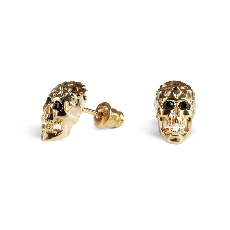 Skull stud outlet earrings gold